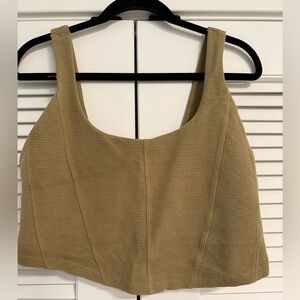Aerie Crop Tank w/ Built In Bra. Olive Green. Size XL. Worn Once.